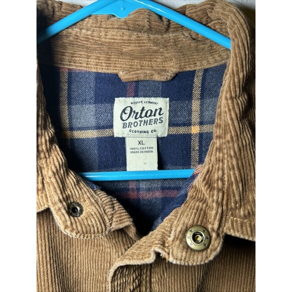 Orton Brothers Mens XL Brown Corduroy Flannel Lined Chore Snap Button Jacket EUC - Picture 4 of 5